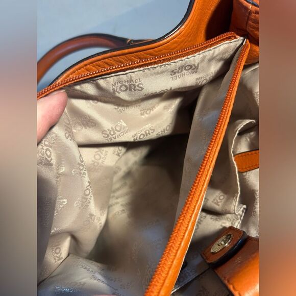 Michael Kors Hamilton Tangerine Leather Tote Satchel Bag